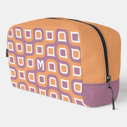 Orange White violet Purple Midcentury Art Pattern Dopp Kit