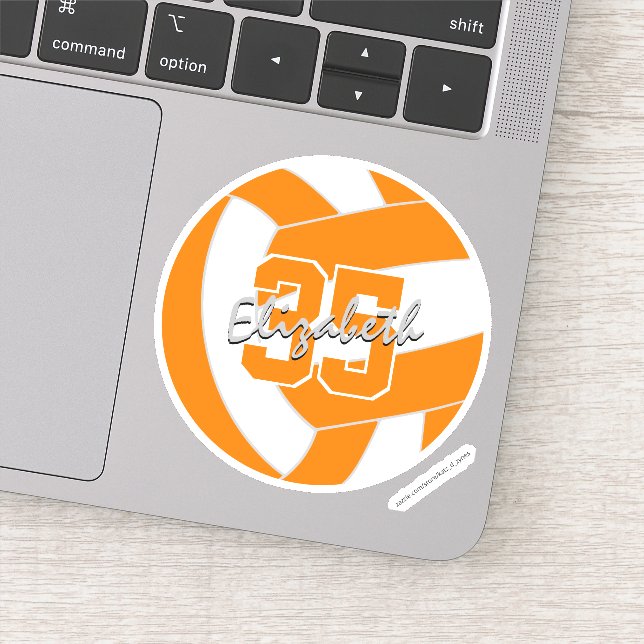 orange white volleyball team colors  sticker (Detail)