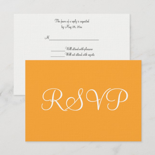 Orange White Wedding RSVP Card (Front/Back)