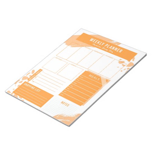Orange_White Weekly Planner Notepad
