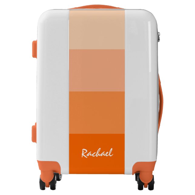 Orange Wide Stripes with Monogram Luggage (Front)