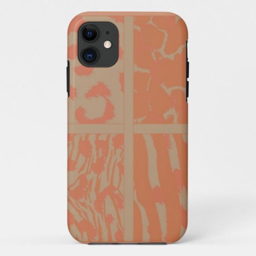 Orange Wild Animal Patterns iPhone 11 Case