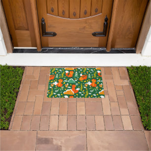 Orange Wild Autumn Winter Forest Fox Doormat