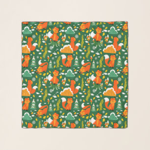 Orange Wild Autumn Winter Forest Fox Scarf