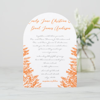 Orange Wild Flowers and Bees Wedding Invitations