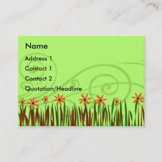 Orange Wild Flowers Business Card