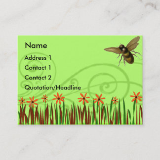 Orange Wild Flowers With Bee Business Card