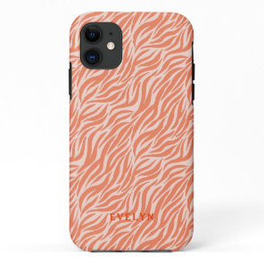 Orange Wild Tiger Stripes iPhone 11 Case