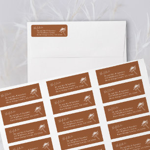 Orange Wildflower Future Mr & Mrs Return Address Label