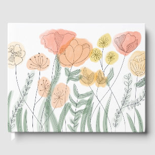 Orange Wildflowers Guest Book