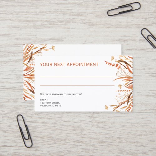 Orange Wildflowers no logo _ Appointment Card