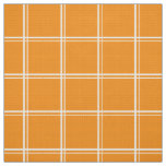 Orange Windowpane Plaid Fabric