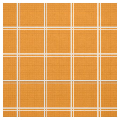 Orange Windowpane Plaid Fabric