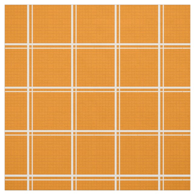 Orange Windowpane Plaid Fabric (Swatch)