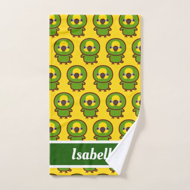 Orange-winged amazon hand towel  (Hand Towel)