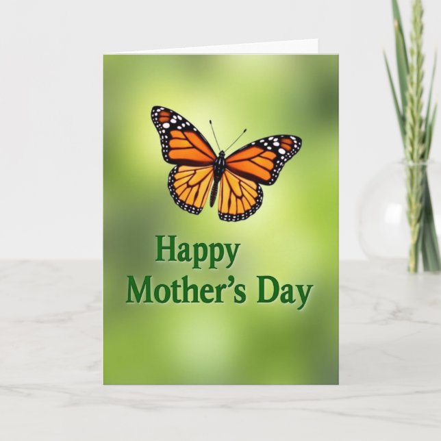 Orange Winged Mothers Day Card (Front)