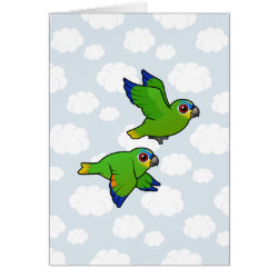 Orange-winged Parrots in Flight Note Card
