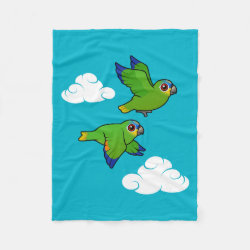 Orange-winged Parrots in Flight Fleece Blanket, 30