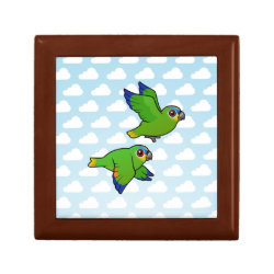 Orange-winged Parrots in Flight Small Gift Box 5.125