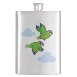 Orange-winged Parrots in Flight Stainless Steel Flask