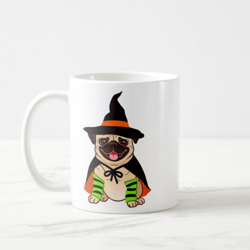 Orange Witch Pug Cute Dog Halloween Costume Pug_o_ Coffee Mug