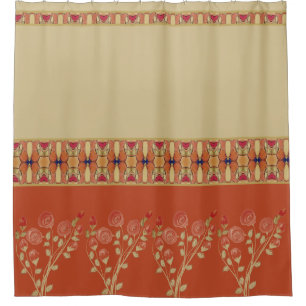 Orange With A Pinch Of Navy Blue Shower Curtain