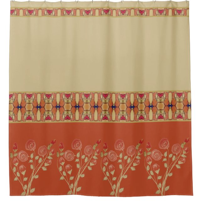 Orange With A Pinch Of Navy Blue Shower Curtain (Front)