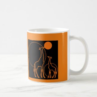 Orange with Giraffes Mug