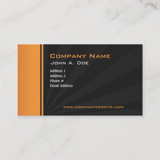 Customizable Orange with Gray Burst Business Cards