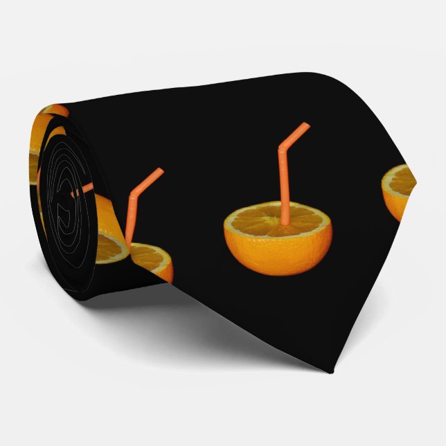 Orange with orange straw neck tie (Rolled)