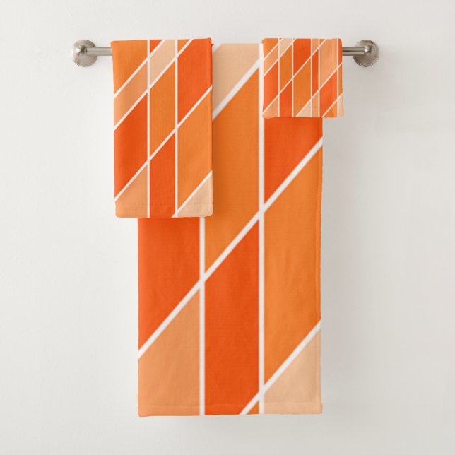 Orange with White Bath Towel Set (Insitu)