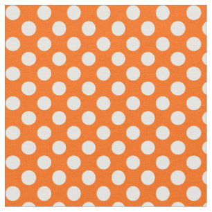 Orange with White Polka Dot Fabric