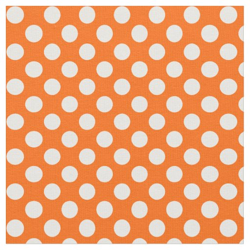 Orange with White Polka Dot Fabric