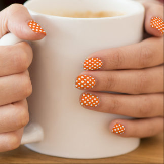 Orange With White Polkadot Minx Nails Minx Nail Art