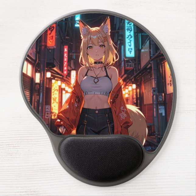 Orange Wolf Mousepad (Front)