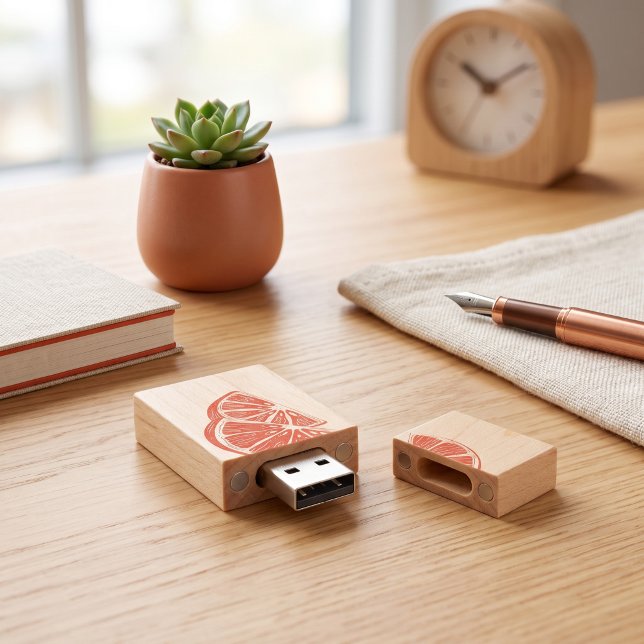Orange Wood Flash Drive (Creator Uploaded)