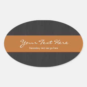 Orange & Woodgrain Customizable Stickers