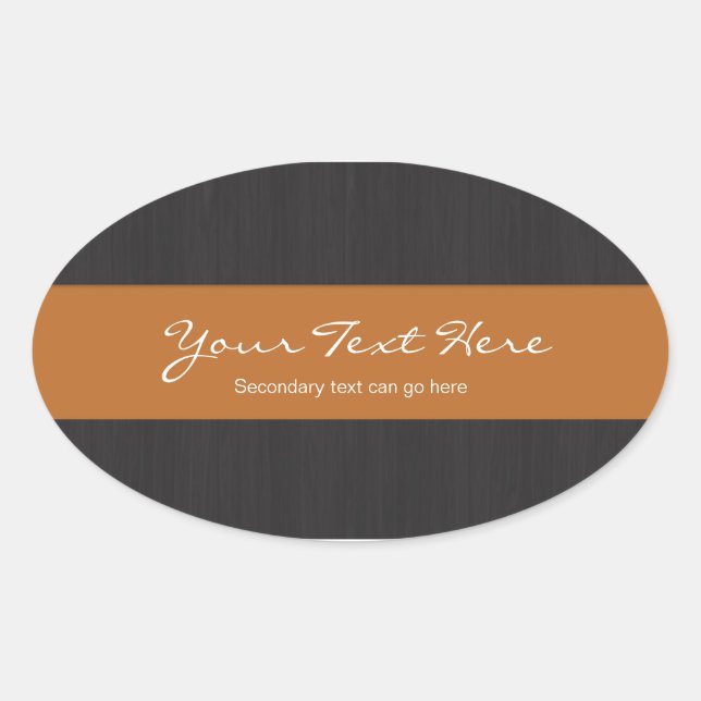 Orange & Woodgrain Customizable Stickers (Front)
