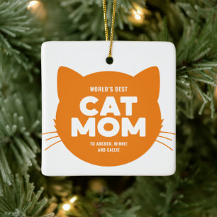 Orange World’s Best Cat Mom Ceramic Ornament