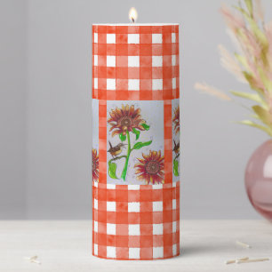 Orange Wren Pillar Calendar Candle