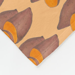 Orange Yam Sweet Potato Potatoes Foodie Cuisine Fleece Blanket