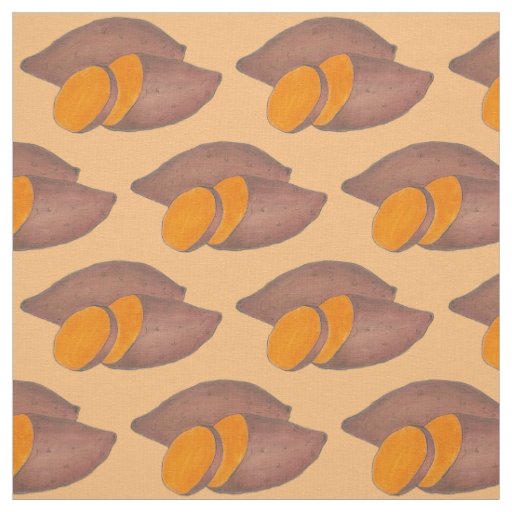Orange Yam Sweet Potato Potatoes Foodie Veggie Fabric