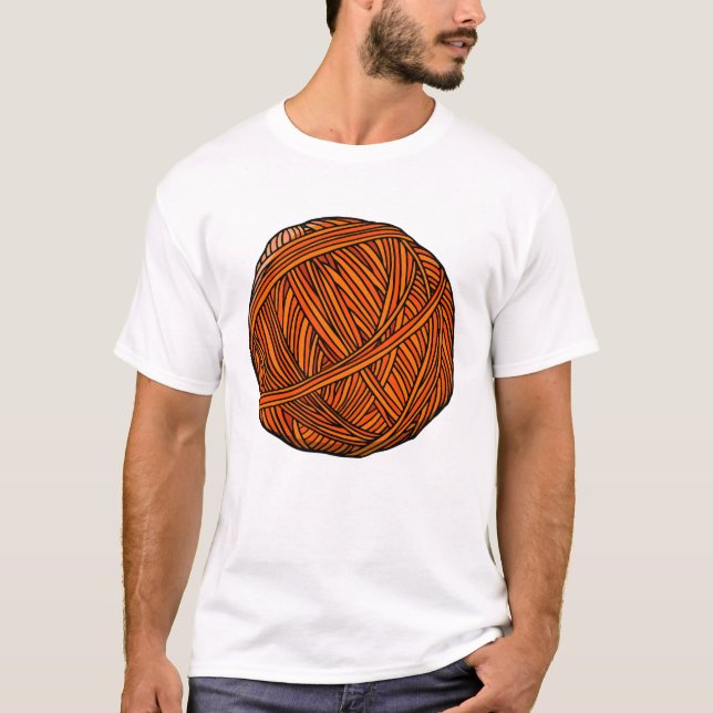 Orange Yarn Ball Art T-Shirt (Front)