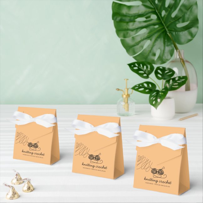 Orange Yarn Knit Crochet Artist Favor Boxes