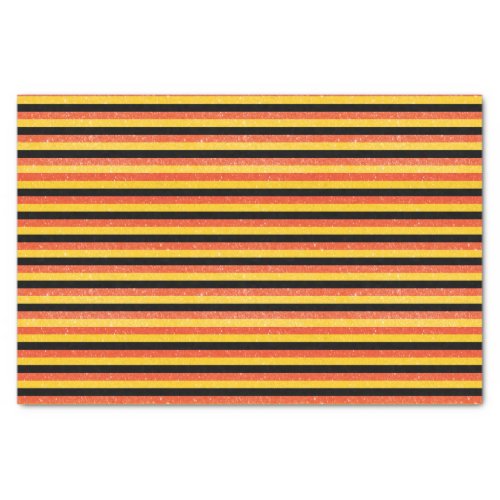 Orange Yellow and Black Glittery Stripes Tissue Paper