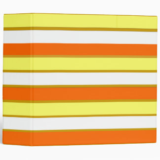 Orange, Yellow and White Stripes Binder
