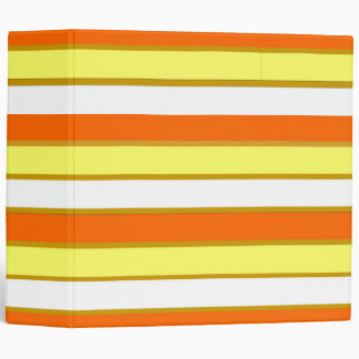 Orange, Yellow and White Stripes Binder