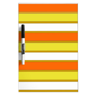 Orange, Yellow and White Stripes Dry Erase Board