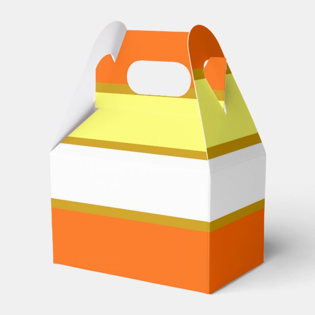Orange, Yellow and White Stripes Favor Boxes (Front Side)