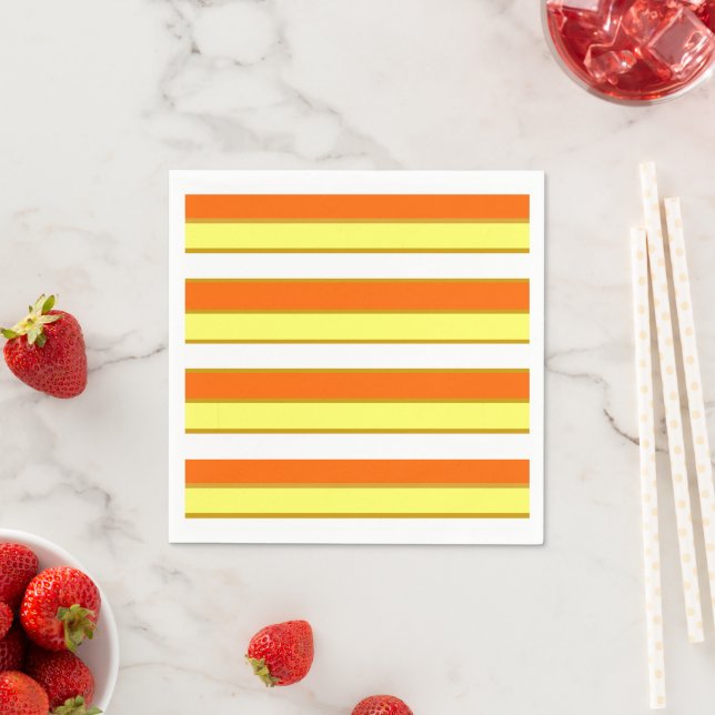 Orange, Yellow and White Stripes Napkins (Insitu)